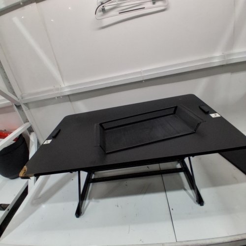 SHW OVER DESK HEIGHT ADJUSTABLE STANDING DESK WITH MONITOR RISER - 36" - BLACK - (MODEL: OD-82B#YT04) image 2