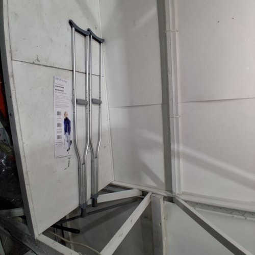 2PK BIOS ADJUSTABLE ALUMINUM CRUTCHES - ADULT LG, FOR 5'5" - 6'6" - GREY (MODEL: 56035) image 2