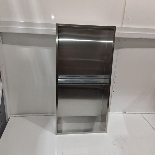 BWE BATHROOM WALL NICHE WITH SHELF - 12" X 24" - CHROME (MODEL: 1112-B) image 3