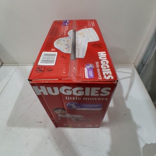136PK HUGGIES LITTLE MOVERS BABY DIAPERS CURVED & STRETCHY FIT - SIZE 3 - LION KING image 2