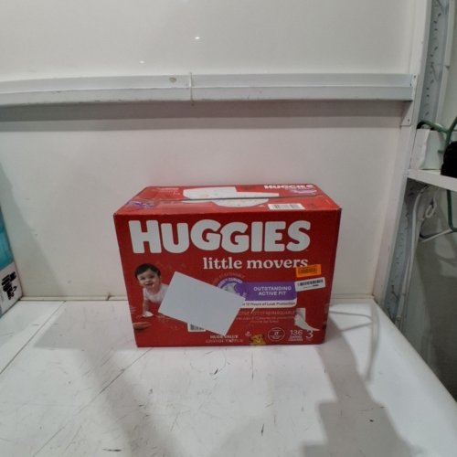 136PK HUGGIES LITTLE MOVERS BABY DIAPERS CURVED & STRETCHY FIT - SIZE 3 - LION KING image 4