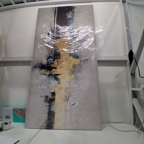 ORVANNAATR FRAMED ABSTRACT WALL ART - 30" X 60" - YELLOW/GREY image 3