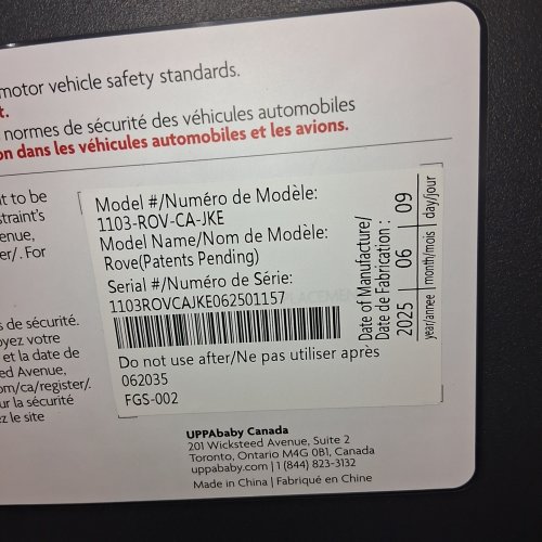 UPPABABY ROVE 2-IN-1 REAR AND FORWARD FACING CONVERTIBLE CAR SEAT WITH INTUITIVE SAFETY TECHNOLOGY - BLACK (MODEL: 1103-ROV-CA-JKE) image 2