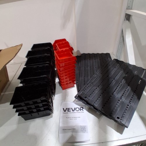 52PC WALL MOUNTED STORAGE RACK - 37" X 21" - BLACK/RED (MODEL: 12119B) image 2