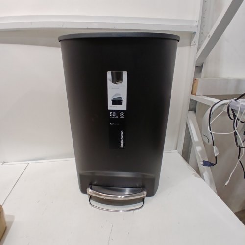 SIMPLEHUMAN SEMI-ROUND TRASH CAN - 50L - BLACK (MODEL: CW1355) image 2