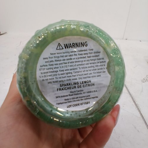 ALAURA CANDLES DECORATIVE GLASS CANDLE - 4.5" - GREEN image 2