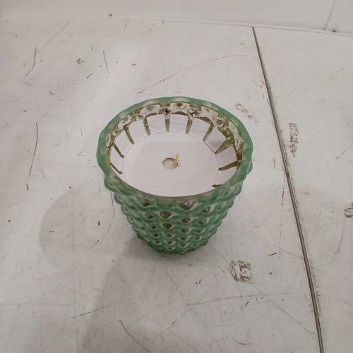 ALAURA CANDLES DECORATIVE GLASS CANDLE - 4.5" - GREEN image 3