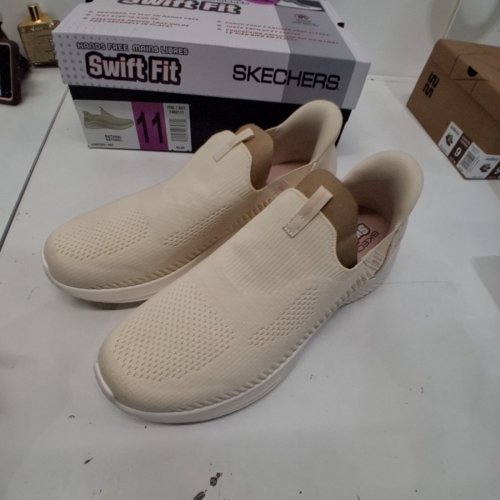 WOMEN'S SKECHERS SWIFT FIT HANDS-FREE SLIP-ON SHOES - 11 - NATURAL (STYLE: 179312CS / 7482111) image 2
