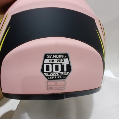 KID'S TTMIKU DOT CERTIFIED MOTORCYCLE/MOTOCROSS/ATV/BMX HELMET WITH ACCESSORIES - MEDIUM - PINK/MULTI-COLOUR (MODEL: CH-202) image 4
