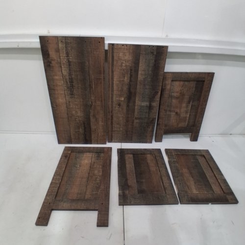 DOUBLE DOOR BAR CABINET WITH OPEN SHELVES AND CUBBIES - 18.4" X 18.4" X 71" - RUSTIC BROWN (MODEL:SPG006MX) image 4