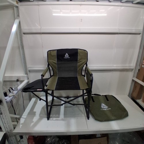 YOUGYM CAMPNACHT DIRECTOR CHAIR WITH SIDE TABLE - 20" X 5.5" X 20" - GREEN BLACK image 2