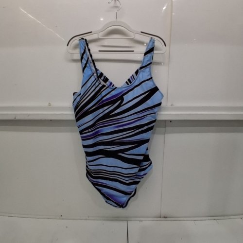 WOMENS GRADIENT STRIPE ONE-PIECE BIKINI BEACHWEAR - 3XL - BLUE/BLACK/PURPLE (MODEL: RLOWXBNB9) image 2