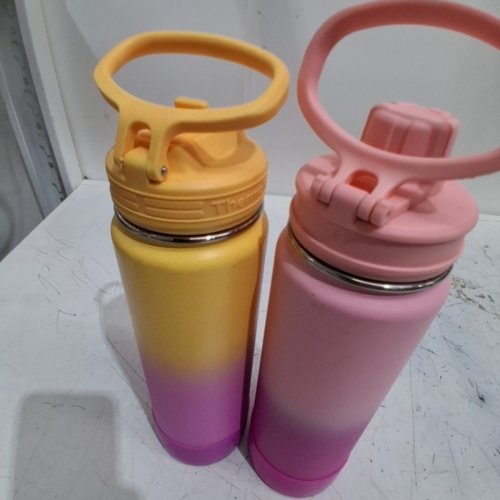 2PC THERMOFLASK INSULATED BOTTLES - 24 OZ EACH - PINK/ORANGE image 7