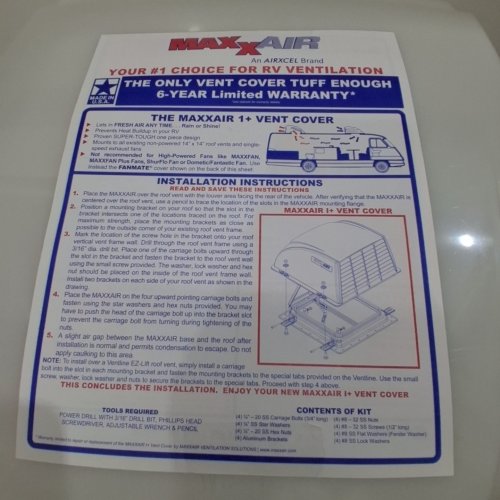 MAXXAIR RV VENT COVER COMPATIABLE WITH RV ROOF VENTS - 14" X 14" - WHITE image 3