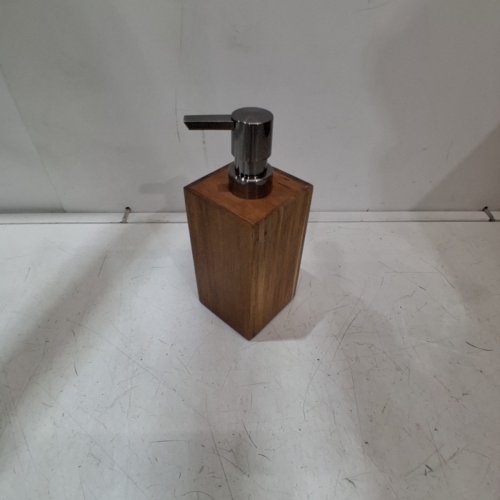MODERN WOODEN SOAP PUMP - BROWN/CHROME image 3