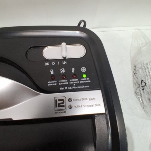 AMAZON BASICS 12-SHEET CROSS-CUT PAPER SHREDDER AND CREDIT CARD SHREDDER - BLACK / SILVER image 2