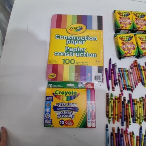 ASSORTED CRAYOLA ART SUPPLIES - CONSTRUCTION PAPER, MARKERS AND 150+ CRAYONS image 4