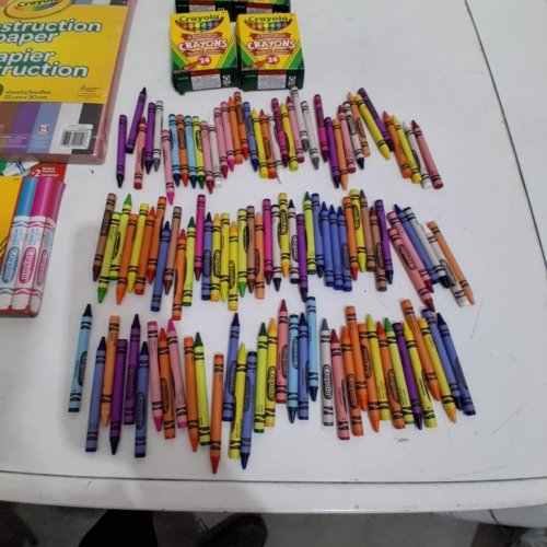ASSORTED CRAYOLA ART SUPPLIES - CONSTRUCTION PAPER, MARKERS AND 150+ CRAYONS image 6