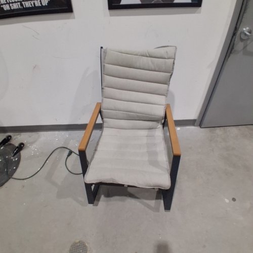 MAINSTAYS STEEL OUTDOOR ROCKER CHAIR WITH CUSHION - 33.5" X 24" X 38" - GREY (MODEL:273S43SLIKP2) image 2