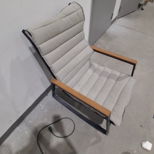 MAINSTAYS STEEL OUTDOOR ROCKER CHAIR WITH CUSHION - 33.5" X 24" X 38" - GREY (MODEL:273S43SLIKP2) image 5