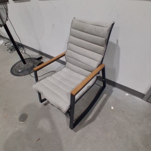 MAINSTAYS STEEL OUTDOOR ROCKER CHAIR WITH CUSHION - 33.5" X 24" X 38" - GREY (MODEL:273S43SLIKP2) image 6