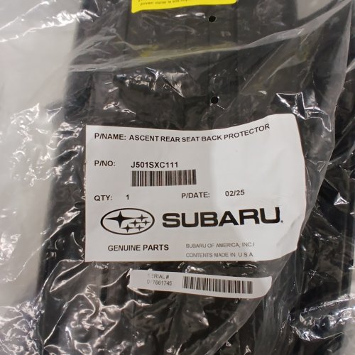 SUBARU ASCENT REAR SEAT BACK PROTECTOR - BLACK (ITEM: J501SXC111) image 2