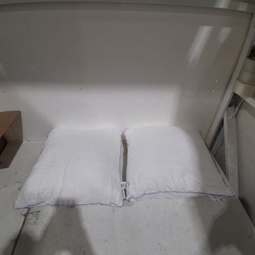 2PK WUUYUEF DECORATIVE WASHABLE PILLOW INSERTS- 18" X 18" - WHITE/BLUE (MODEL: 18) image 2