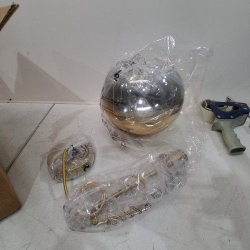 KCO LARGE MID CENTURY MODERN GRADIENT GLASS GLOBE PENDANT LIGHT - 9.8"- GOLD (MODEL:L1072-L) image 3