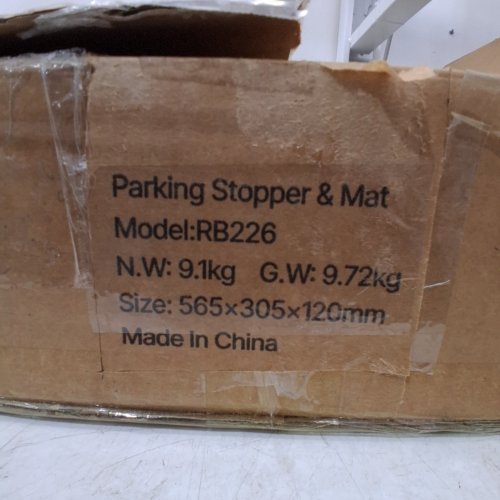 2PK PARKING STOPPER HEAVY DUTY PARKING AID FOR GARAGE RUBBER CURB GARAGE FLOOR STOPPER WITH REFLECTIVE STRIPS - 21.6" - BLACK/YELLOW (MODEL: RB226) image 5