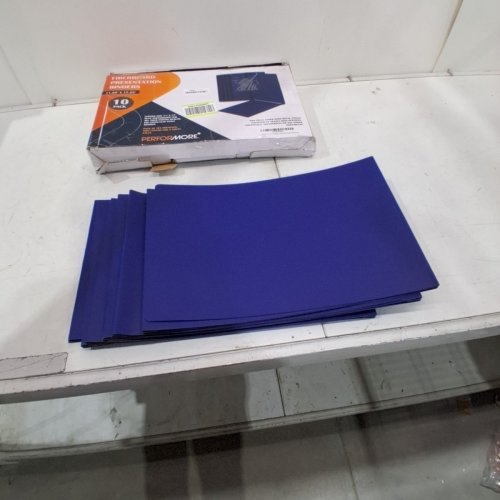 10PK PERFORMORE FIBERBOARD PRESENTATION BINDER - 3" CAP METAL FASTENER - LEDGER SIZE 11" X 17" - BLUE (MODEL: OLFIBPRESBND) image 3