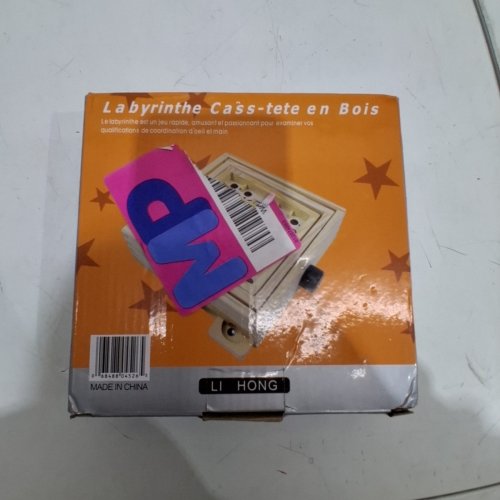 LABYRINTH PUZZLE MAZE GAME - NATURAL BEIGE WOOD/SILVER image 5