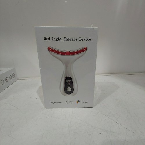 FACIAL AND NECK RED LIGHT THERAPY DEVICE - WHITE / RED image 2