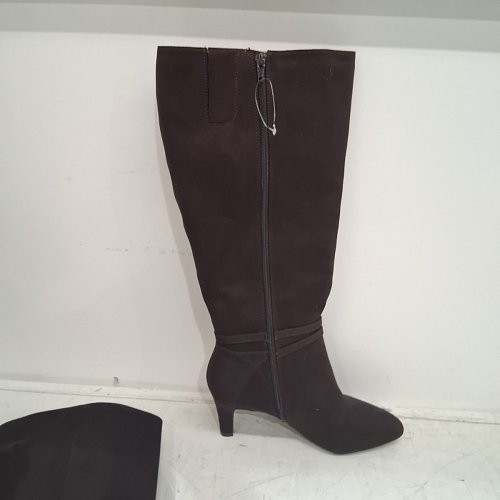 WOMEN'S LIFESTRIDES GUILD TALL WIDE CALF FAUX LEATHER HEELED DRESS BOOT - 8.5 - DARK CHOCOLATE (MODEL: J0913F1202) image 5