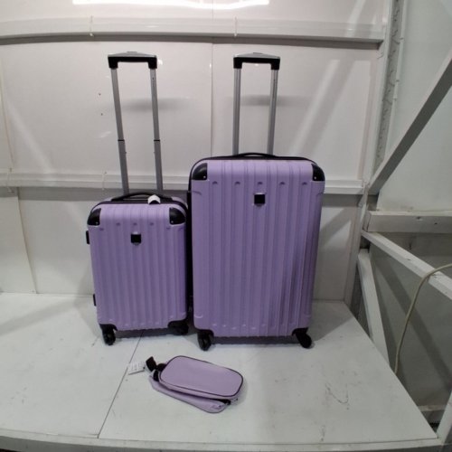 3PC TRAVELERS CLUB MIDTOWN SPINNER LUGGAGE SET WITH CARRY-ON- 20" SPINNER, BOARDING TOTE AND TOILETRY BAG - LILAC (MODEL:T-55504-520) image 2