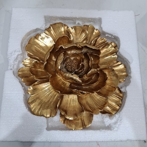 HAUCOZE FLORAL MODERN WALL SCULPTURE - 11.8" - GOLD (MODEL: HB080698) image 3
