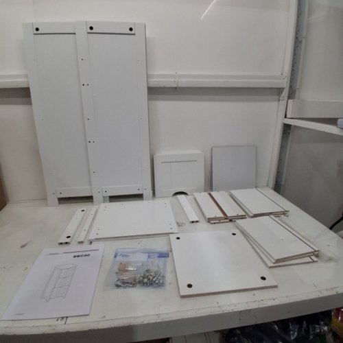 VASAGLE WOODEN 3 DRAWER CABINET - 32" X 13" X 12" - MATTE WHITE (MODEL: BBC50WT) image 3