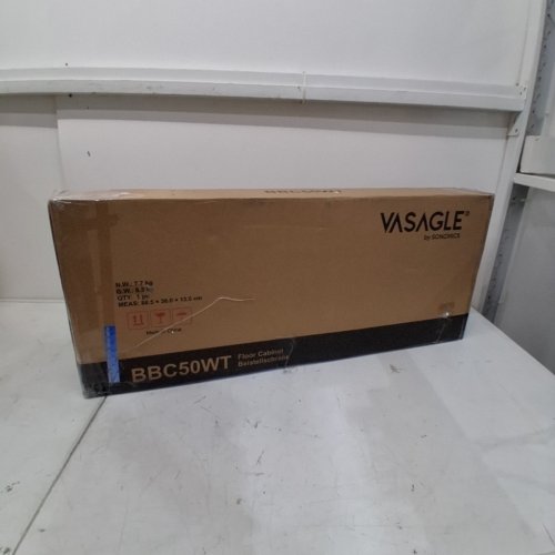 VASAGLE WOODEN 3 DRAWER CABINET - 32" X 13" X 12" - MATTE WHITE (MODEL: BBC50WT) image 7