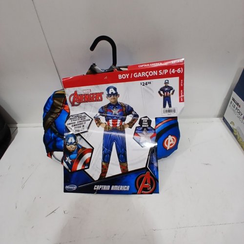 2PC BOYS MARVEL CAPTAIN AMERICA COSTUME - SMALL (4-6) - BLUE/RED image 2