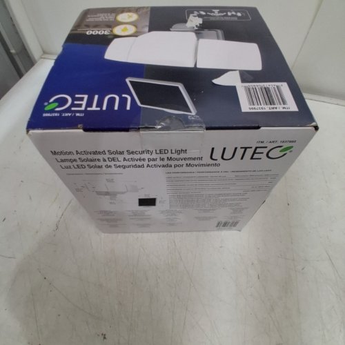 LUTEC MOTION ACTIVATED SOLAR SECURITY LED FLOOD LIGHT - 5000K - 3000LM - WHITE (MODEL: 1937995) image 3