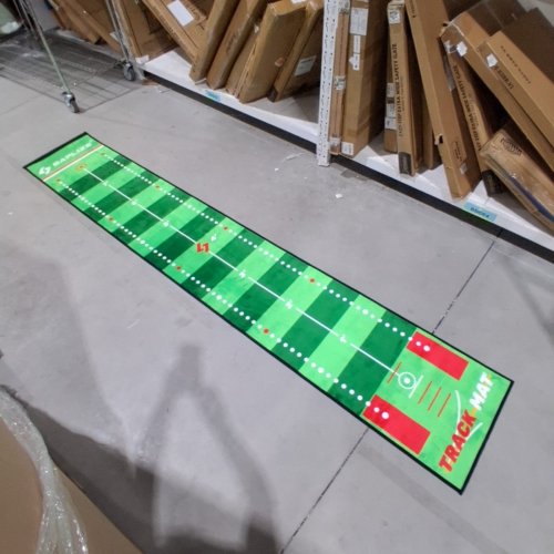 SAPLIZE GOLF PUTTING MAT WITH PUTTING ALIGNMENT MIRROR AND WEDGES TO SIMULATE BANKS - 10FT X 1FT8" - BLACK/GREEN image 2