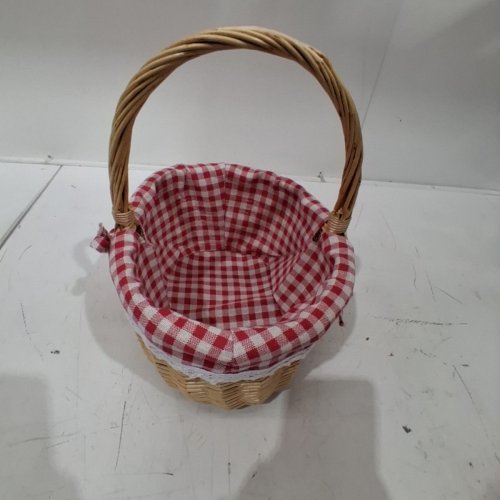CABILOCKLINE WICKER RATTAN WOVEN PICNIC/EASTER EGG BASKET - RED/WHITE/BROWN image 2
