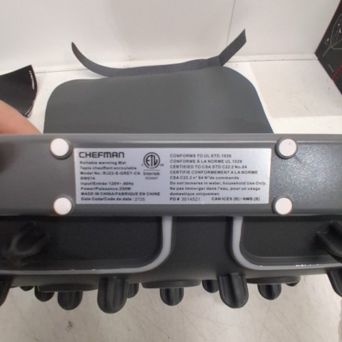 CHEFMAN ROLL N' GO ELECTRIC WARMING SILICONE MAT - 24" X 16" - GREY (MODEL: RJ22-S-GREY-CA) image 4
