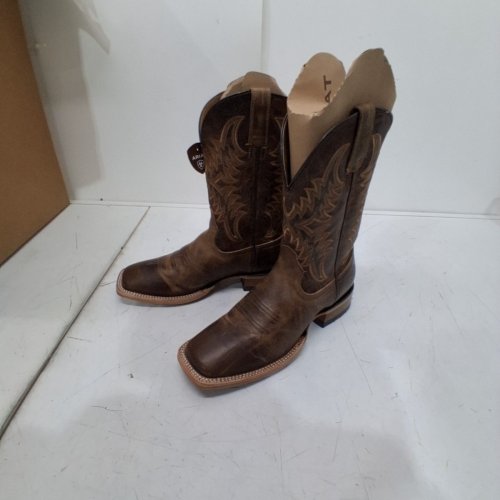 MEN'S ARIAT POINT RYDER WESTERN BOOTS - SIZE 8.5 D MEDIUM -DRY CREEK TAN / BURNT BROWN (STYLE: 10042471) image 5