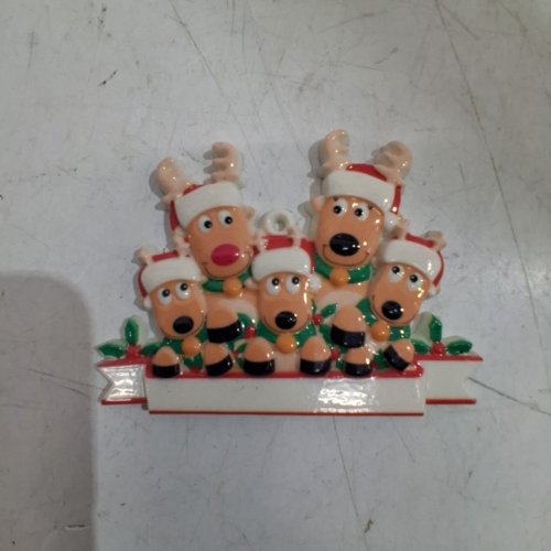REINDEER FAMILY CHRISTMASS TREE ORNAMENT - FAMILY OF FIVE image 2