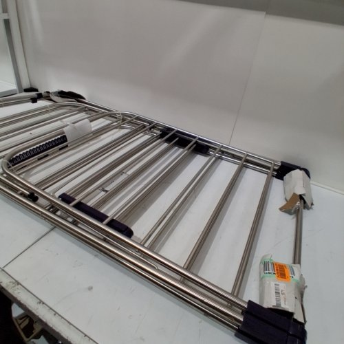 SONGMICS FOLDABLE CLOTHES DRYING RACK - SILVER/BLUE - (MODEL: LLR052) image 2