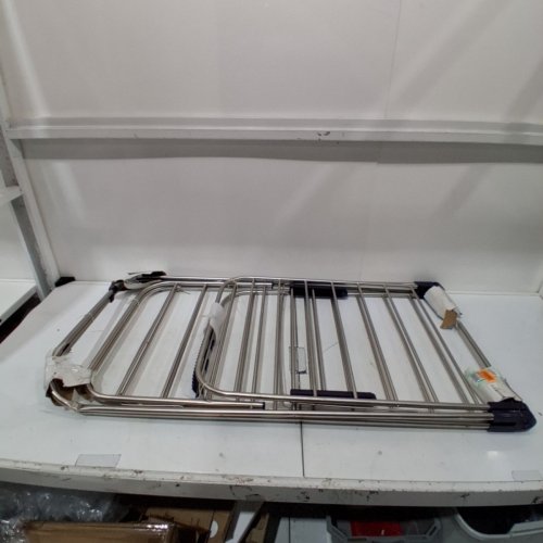 SONGMICS FOLDABLE CLOTHES DRYING RACK - SILVER/BLUE - (MODEL: LLR052) image 3