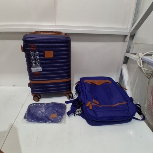3PC JOYWAY CARRY ON LUGGAGE SET WITH SPINNER WHEELS & TSA LOCK - BLUE (MODEL: TR008-20) image 3