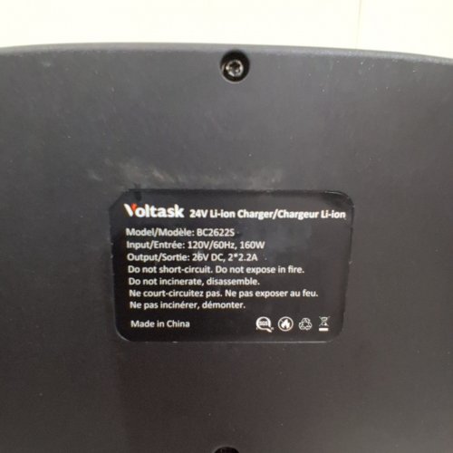 VOLTASK 24 V LI-ION DUAL PORT BATTERY CHARGER - 120 V - 60HZ - BLACK (MODEL: BC2622S) image 3