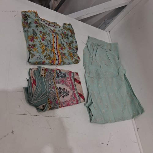 3PC WOMEN'S GULABO PRINTED OUTFIT - EXTRA LARGE - ICE BLUE (STYLE: KYS-ICE BLUE-XL) image 2