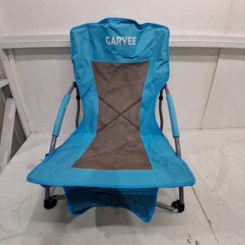 GARVEE PORTABLE LOW RECLINING BEACH CHAIR WITH CARRYING BAG - BLUE image 2